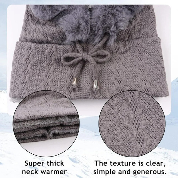 Winter Balaclava Hats Women Warm Thick Fluff Beanie Adult Neck Face  Cover Cap - Picture 6 of 7